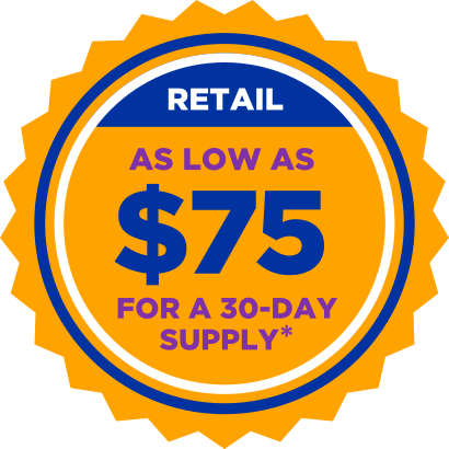 Retail as low as $79 for a 30 day supply.