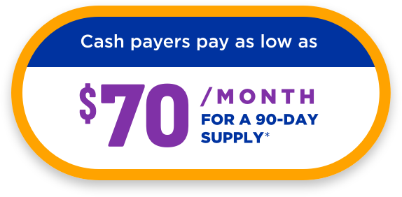 ONLY $70 A MONTH FOR A 90-DAY SUPPLY*